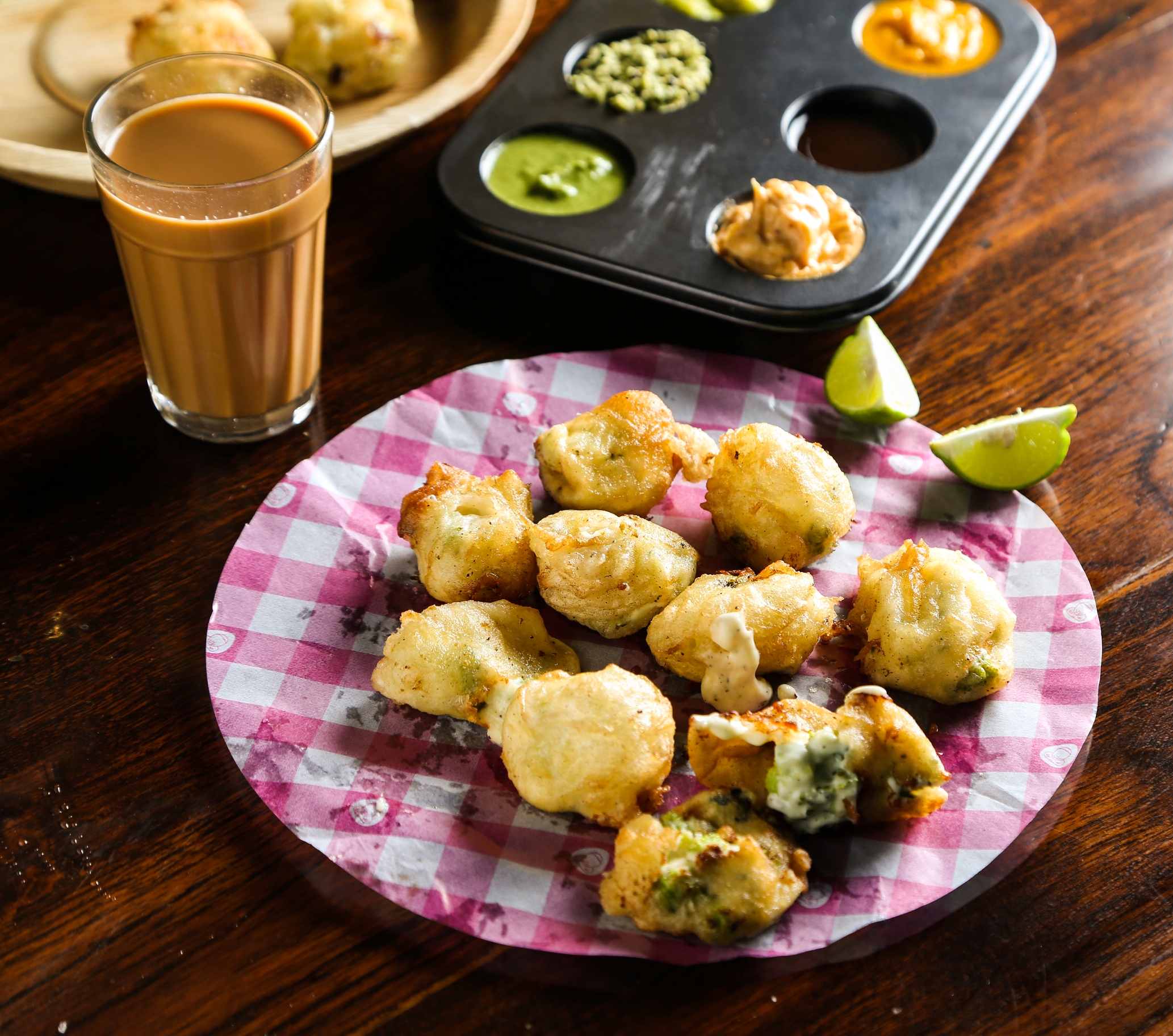 Broccoli & Cream Cheese Bhajiya at Bonobo