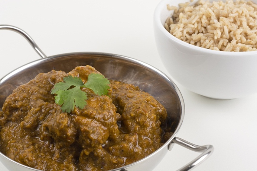 Goan Chicken Xacuti and brown rice