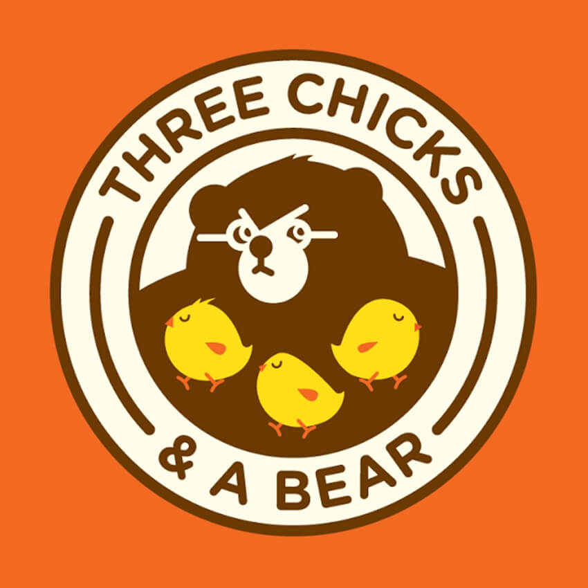 Three chicks and a bear1