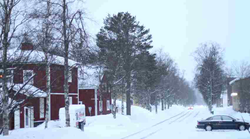 Typical Arvidsjaur Street on a Typical Arvidsjaur Day