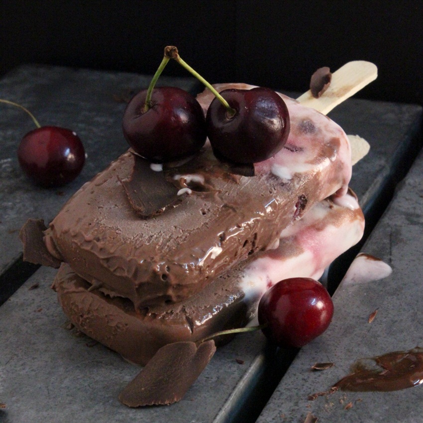 black forest vegan popsicle