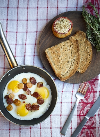 Chorizo and House Sausages Skillet Fried Eggs 2