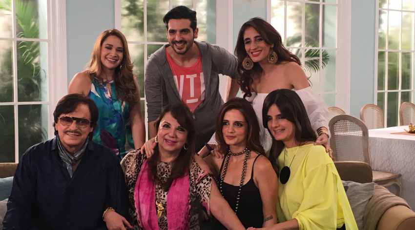 The Khan Family on the sets of the show 'Spices & Secrets with Zarine Kh...