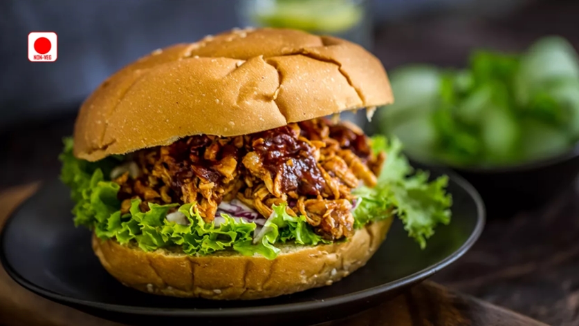 Pulled chicken burger