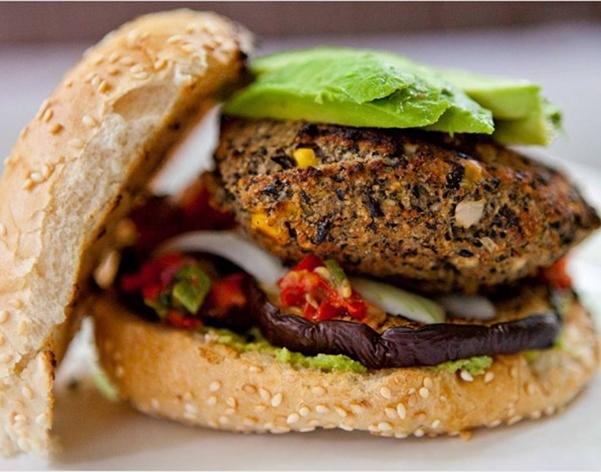 Vegan Burger at Cafe Basilico